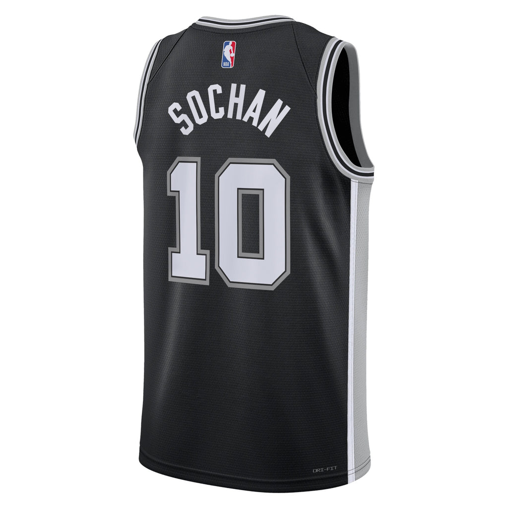 San Antonio Spurs NBA Nike Icon Edition Swingman Jersey - Black - Jeremy Sochan - Unisex