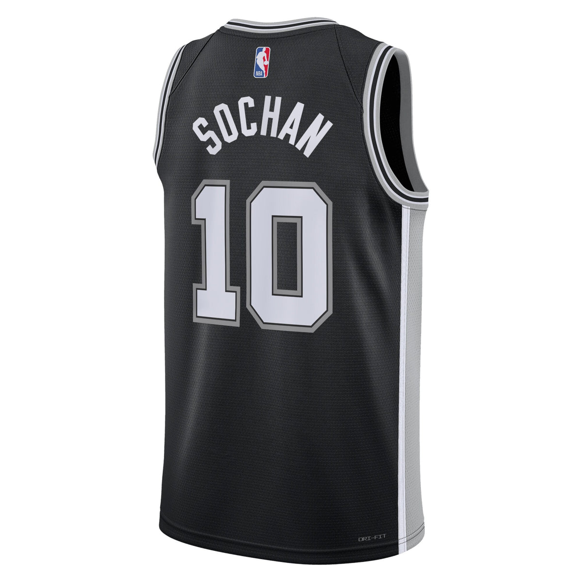 San Antonio Spurs NBA Nike Icon Edition Swingman Jersey - Black - Jeremy Sochan - Unisex