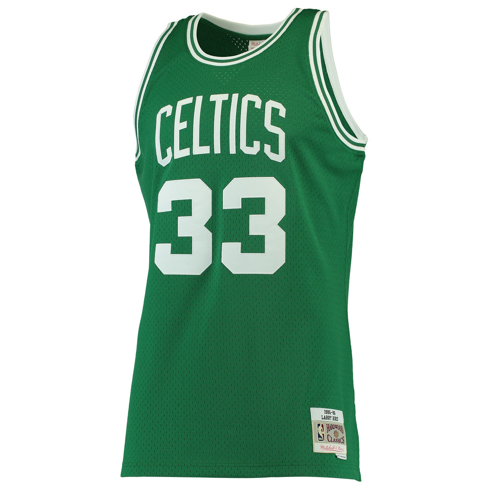 Boston Celtics NBA Men's Mitchell & Ness Larry Bird White 1985-86 Hardwood Classics Swingman Jersey