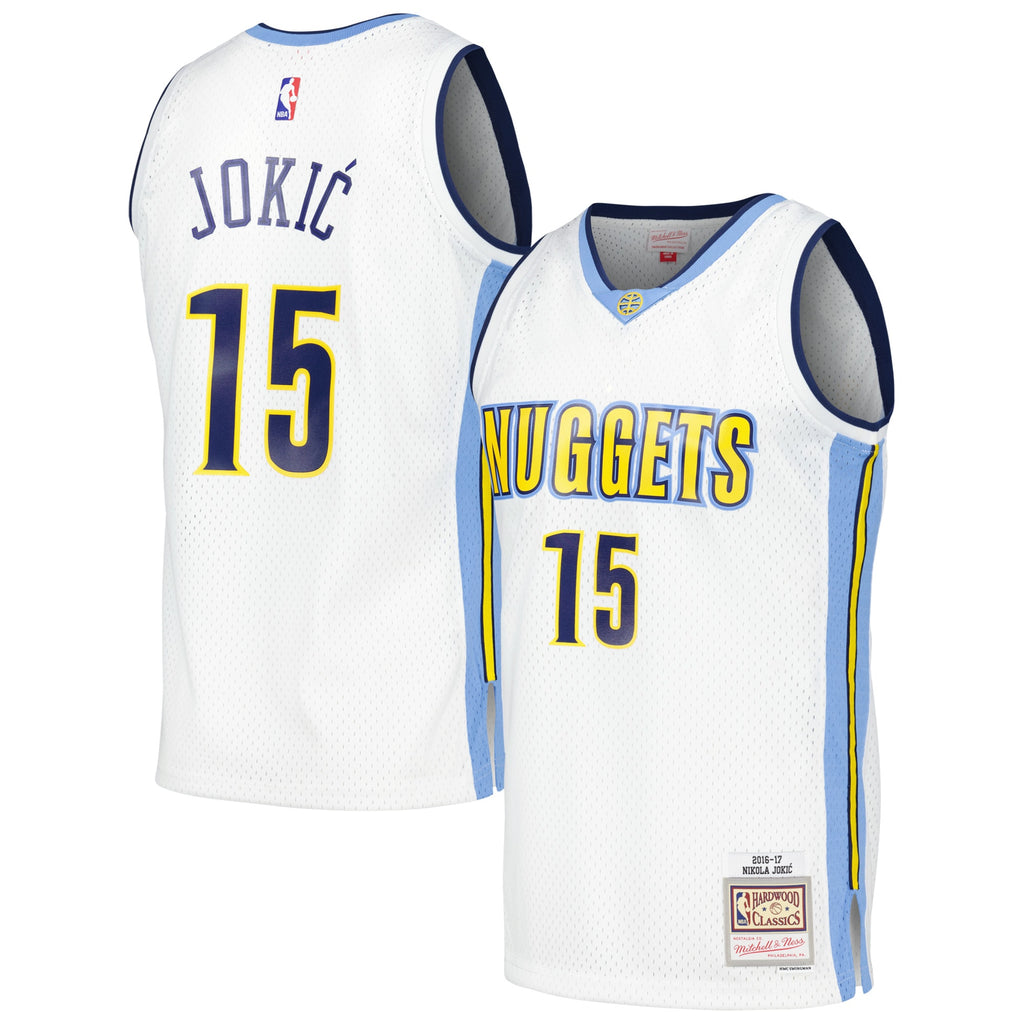 Denver Nuggets NBA Men's Mitchell & Ness Nikola Jokic White 2016/17 Throwback Swingman Jersey