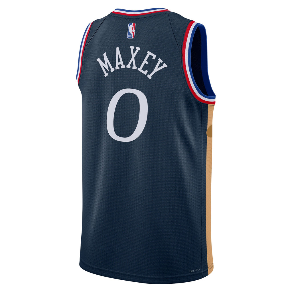 Philadelphia 76ers NBA Nike 2025/26 City Edition Swingman Jersey - Navy - Tyrese Maxey - Unisex