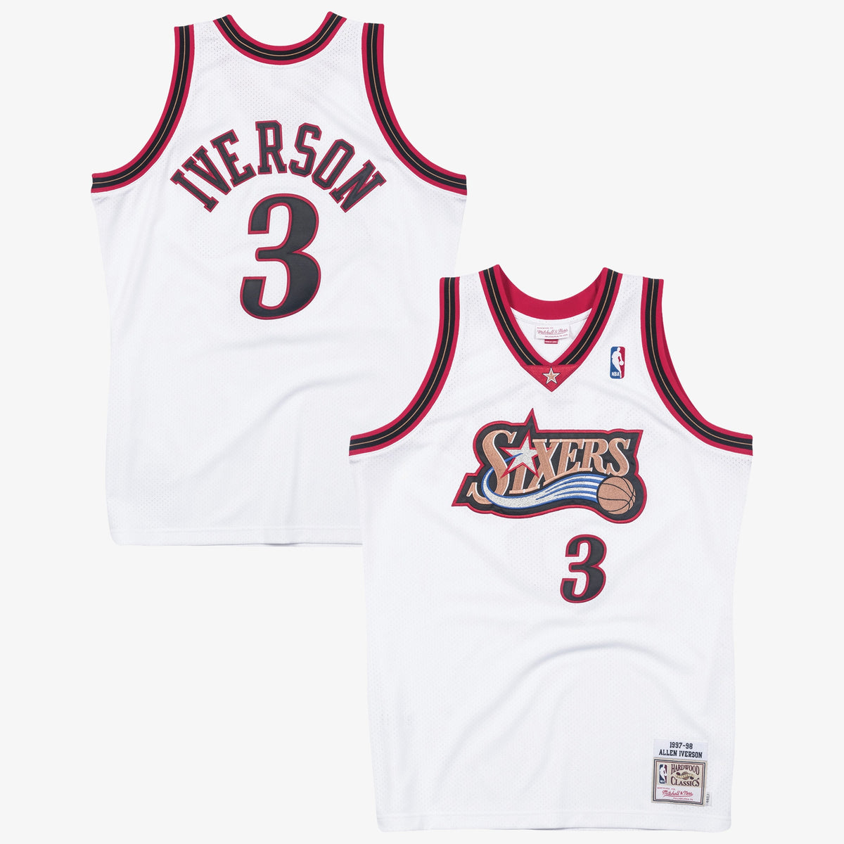 Philadelphia 76ers NBA Mitchell & Ness Allen Iverson 1997 Authentic Jersey - White