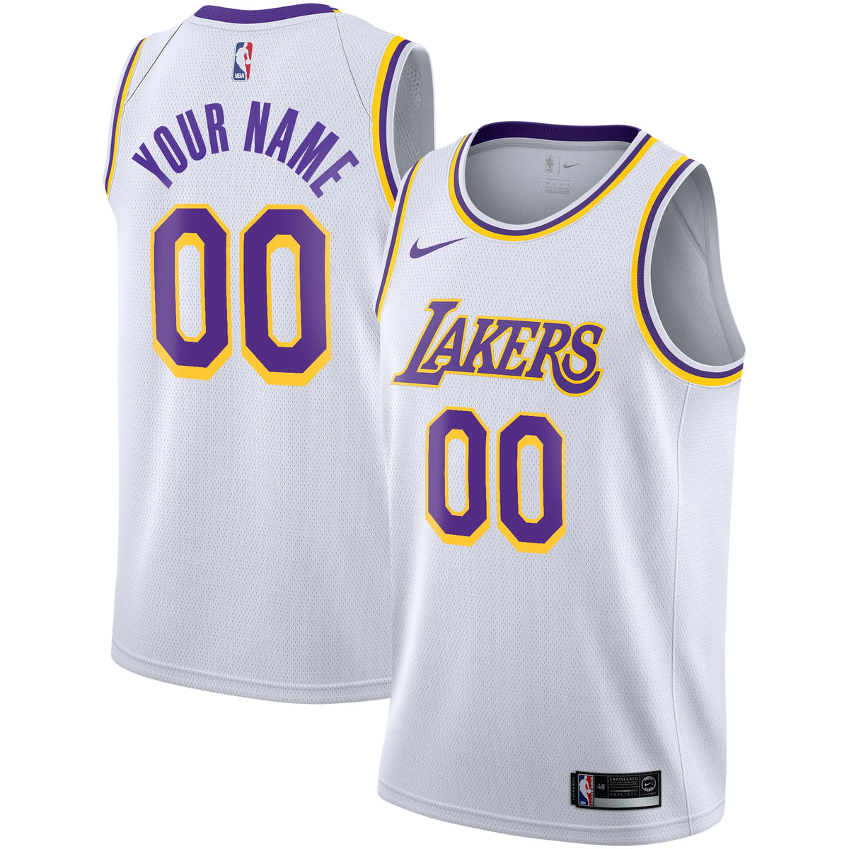 Los Angeles Lakers NBA Nike Association Swingman Jersey - Custom - Youth