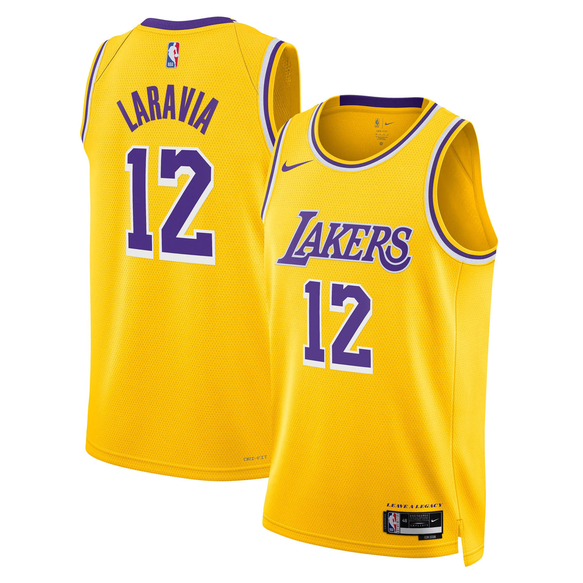 Los Angeles Lakers NBA Nike Icon Edition Swingman Jersey - Gold - Jake LaRavia - Youth