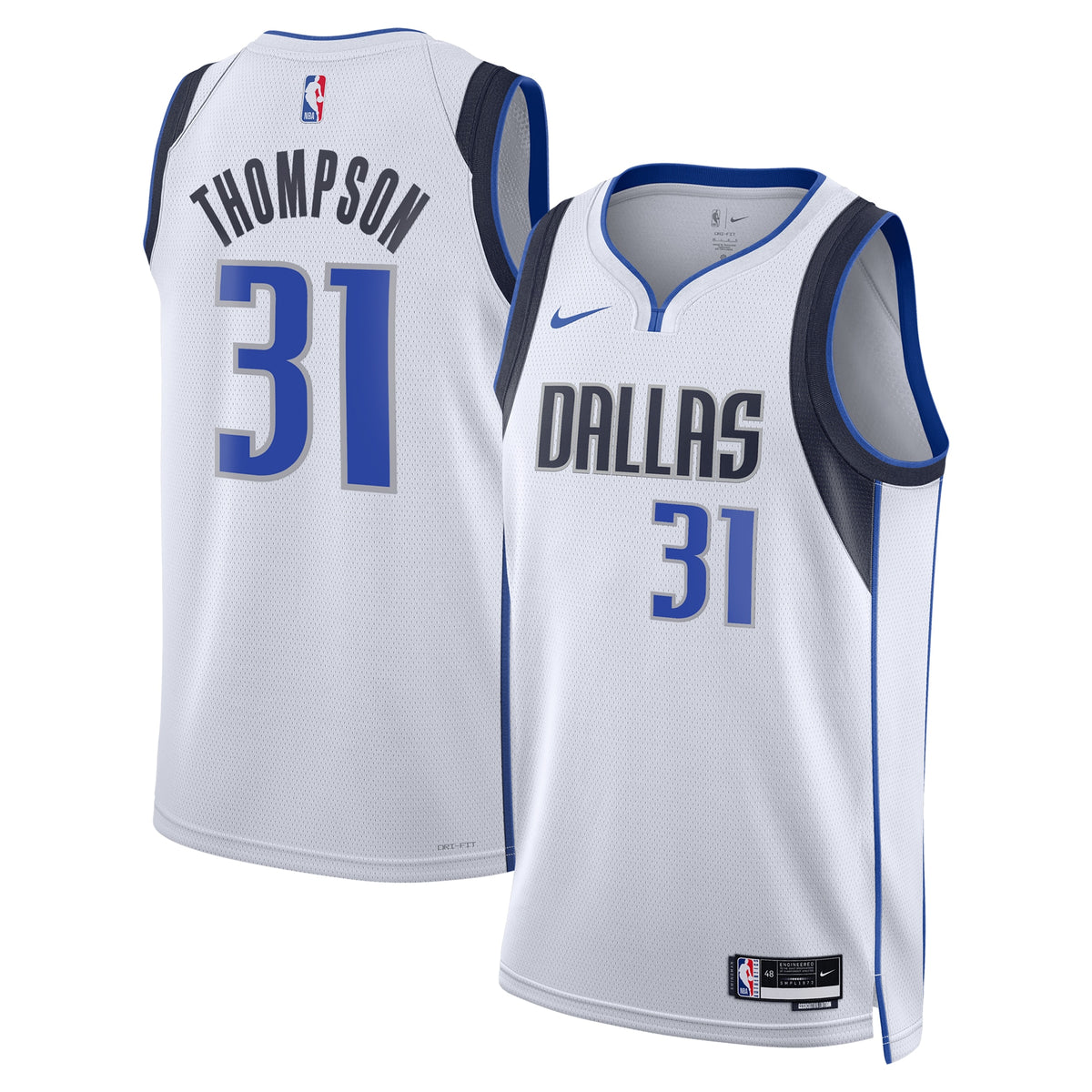 Dallas Mavericks NBA Nike Association Edition Swingman Jersey - White - Klay Thompson - Unisex