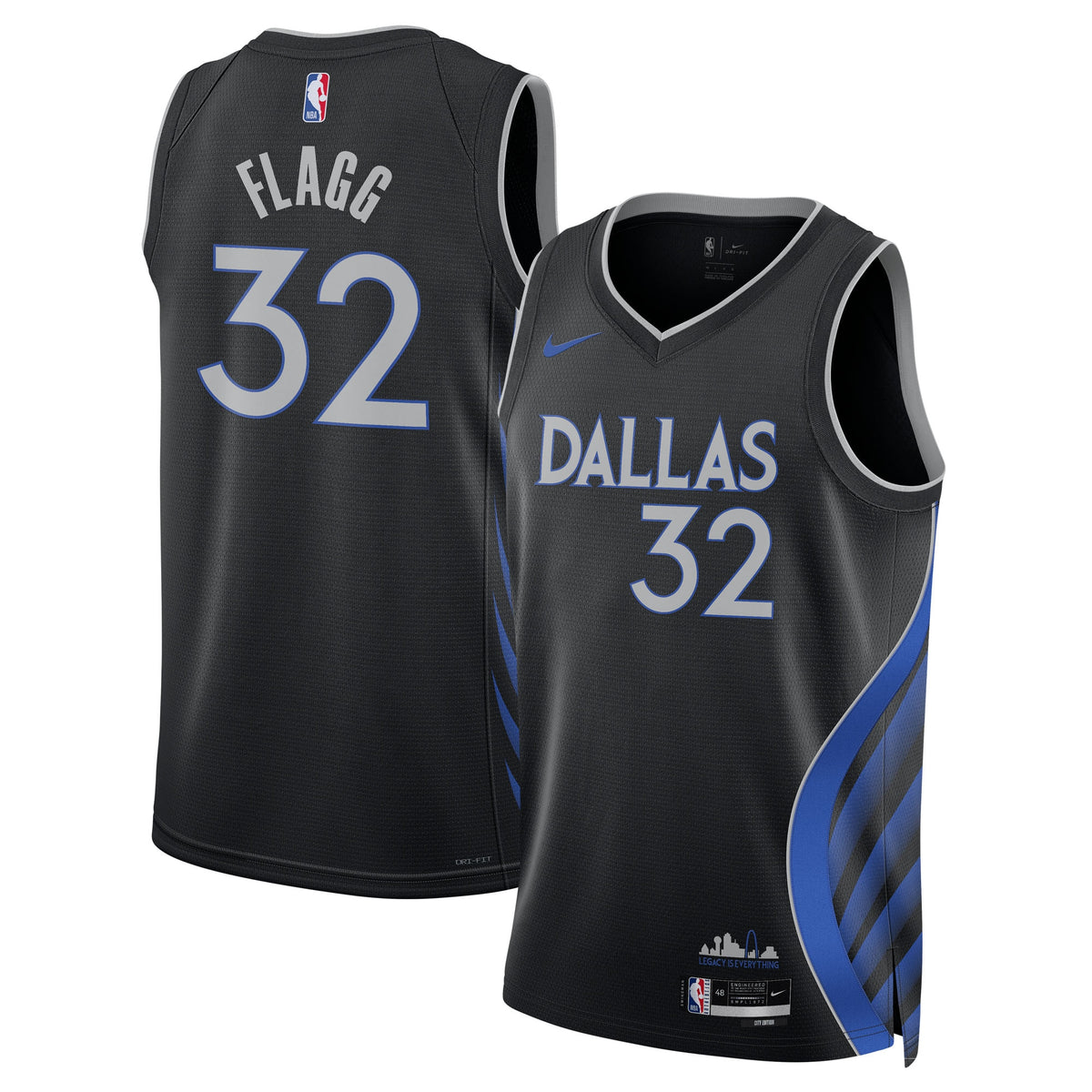 Dallas Mavericks NBA Nike 2025/26 City Edition Swingman Jersey - Black - Cooper Flagg - Unisex