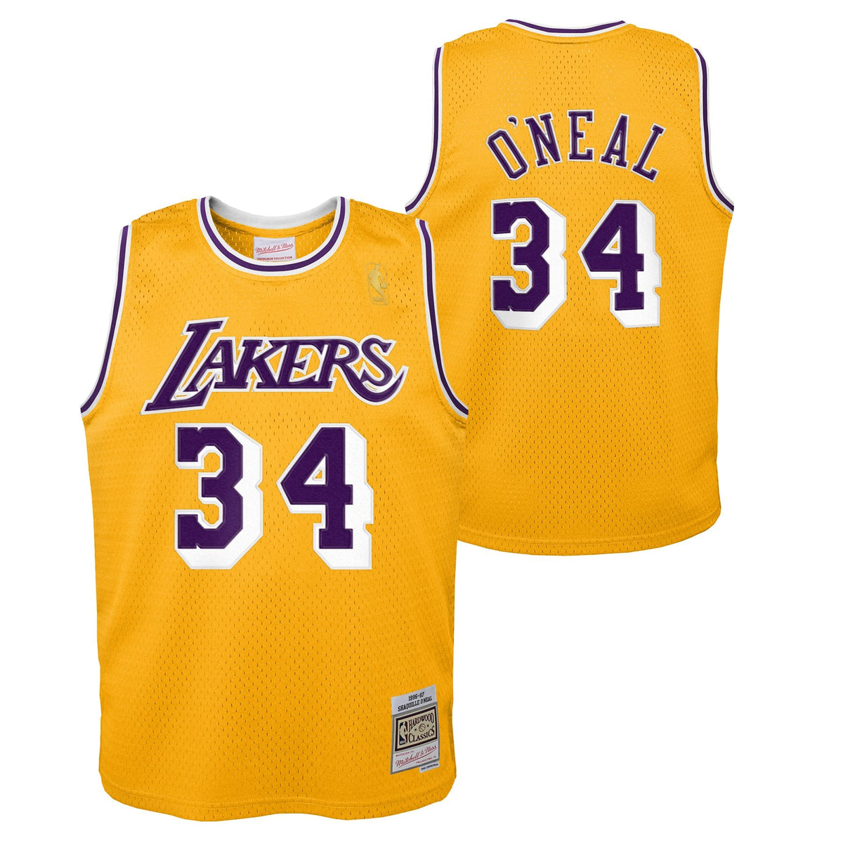 Los Angeles Lakers NBA Shaquille O'Neal Hardwood Classics Road Jersey - Youth