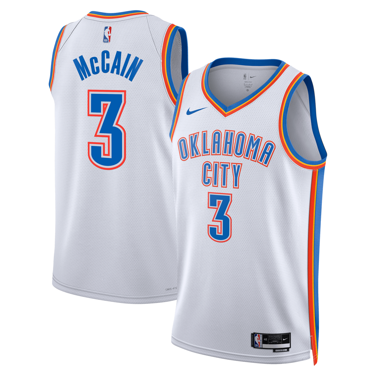 Oklahoma City Thunder NBA Nike Association Edition Swingman Jersey - White - Jared McCain - Unisex