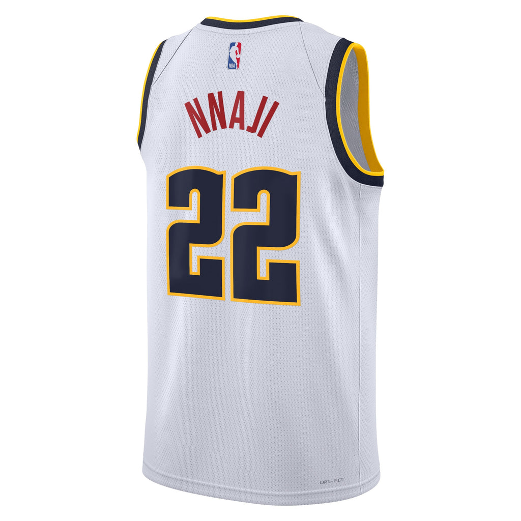 Denver Nuggets NBA Nike Association Edition Swingman Jersey - White - Zeke Nnaji - Unisex
