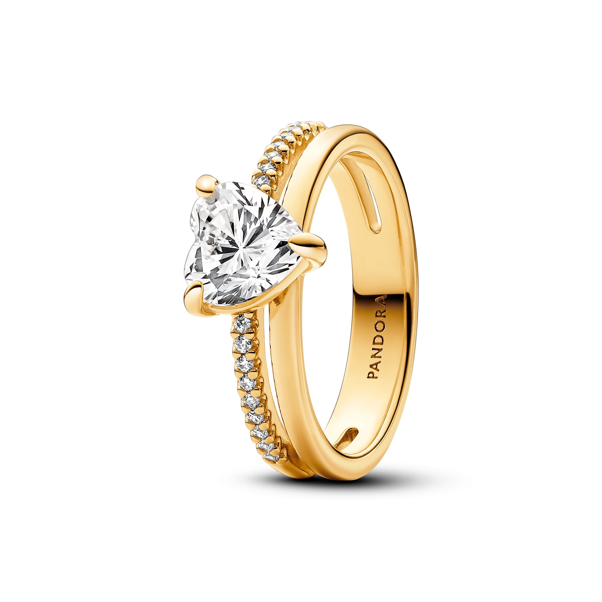 PANDORA Double Band Heart Ring Rings Statement Ring Jewelry Gift