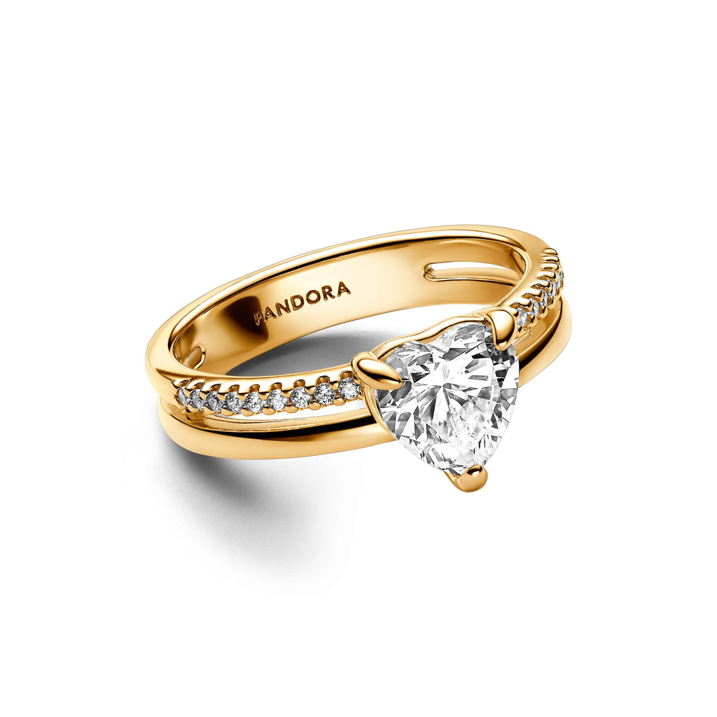 PANDORA Double Band Heart Ring Rings Statement Ring Jewelry Gift