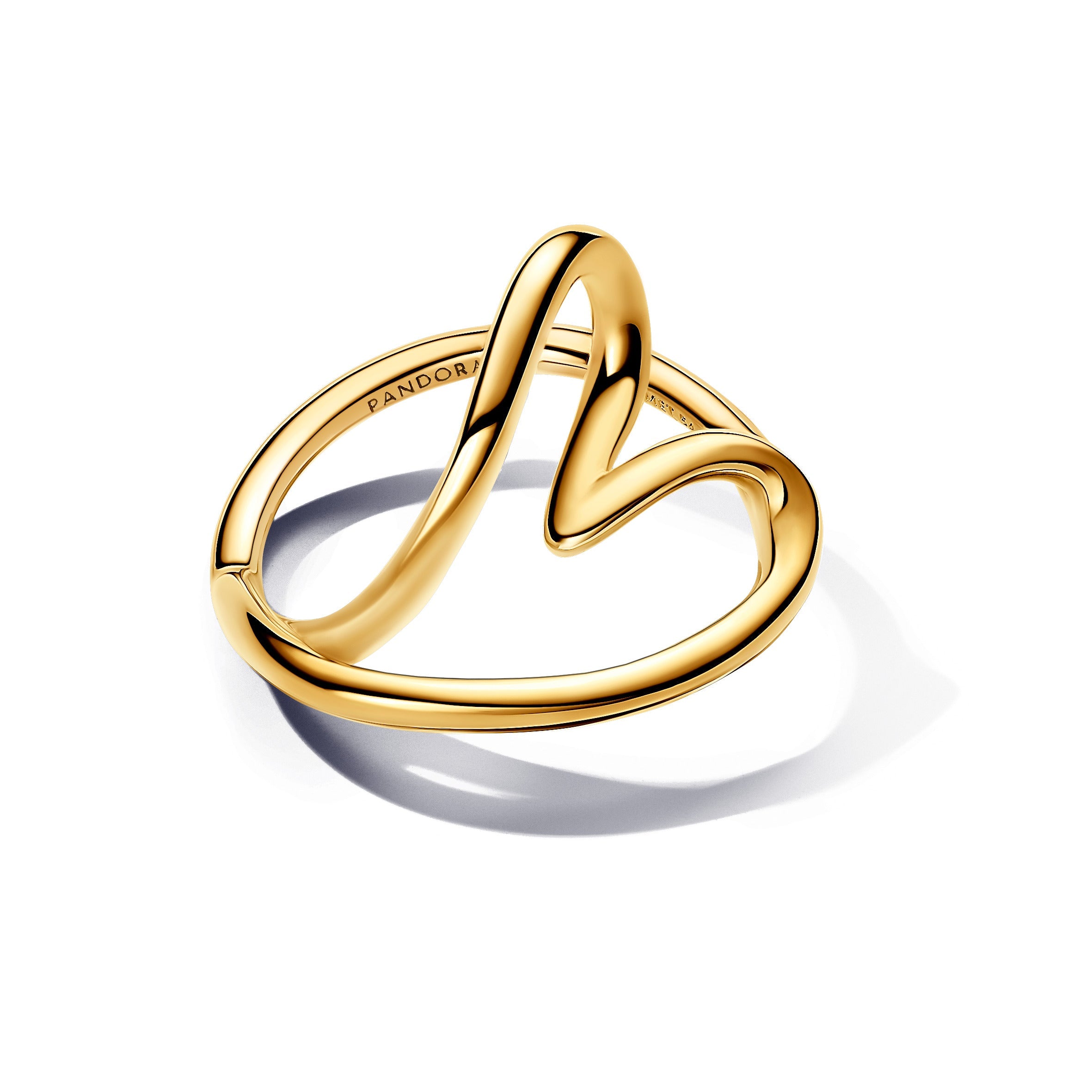 PANDORA Organically Shaped Heart Ring 14K Gold Plated Unique Metal Blend Rings Statement Ring Jewelry Gift