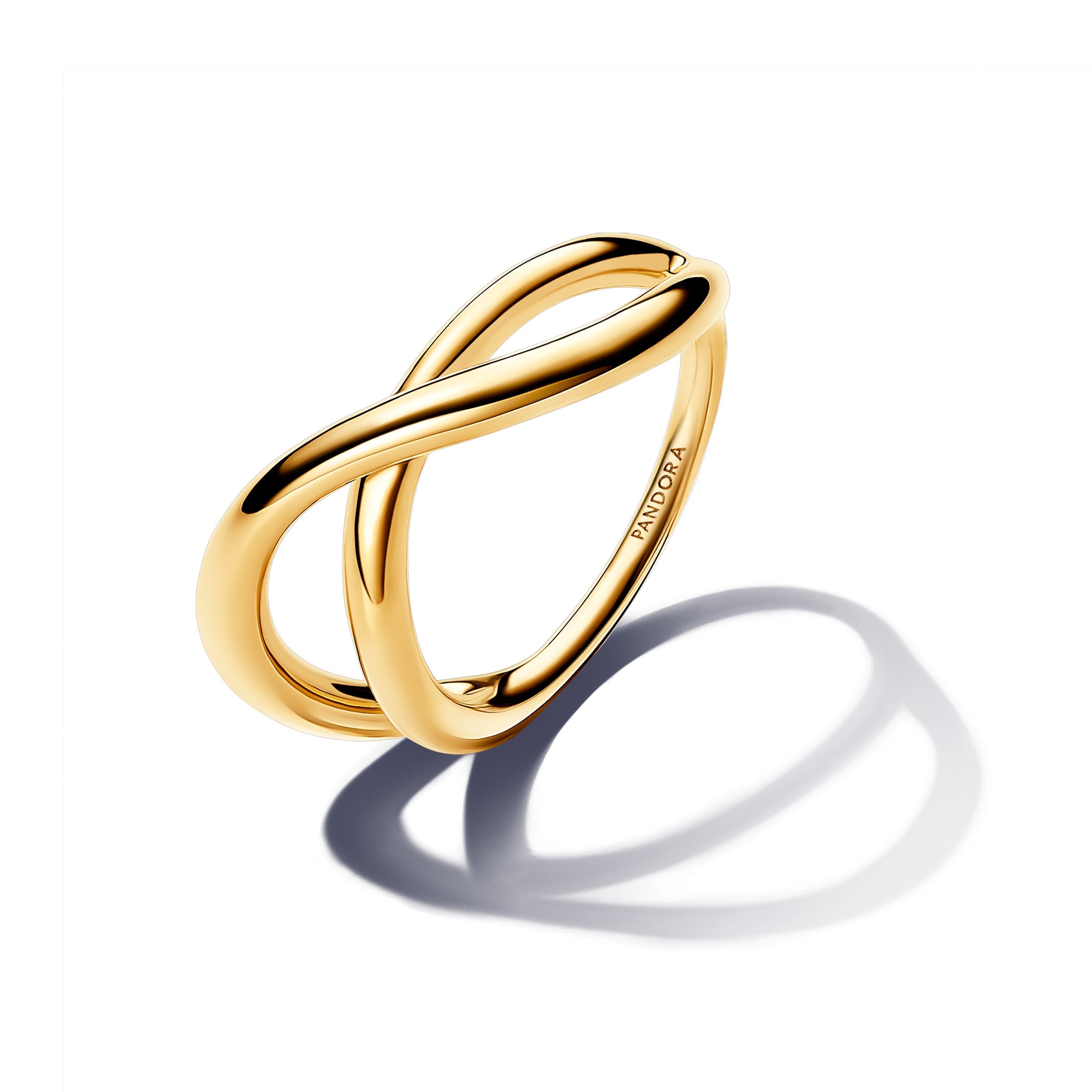 PANDORA Organically Shaped Infinity Ring 14K Gold Plated Unique Metal Blend Rings Statement Ring Jewelry Gift