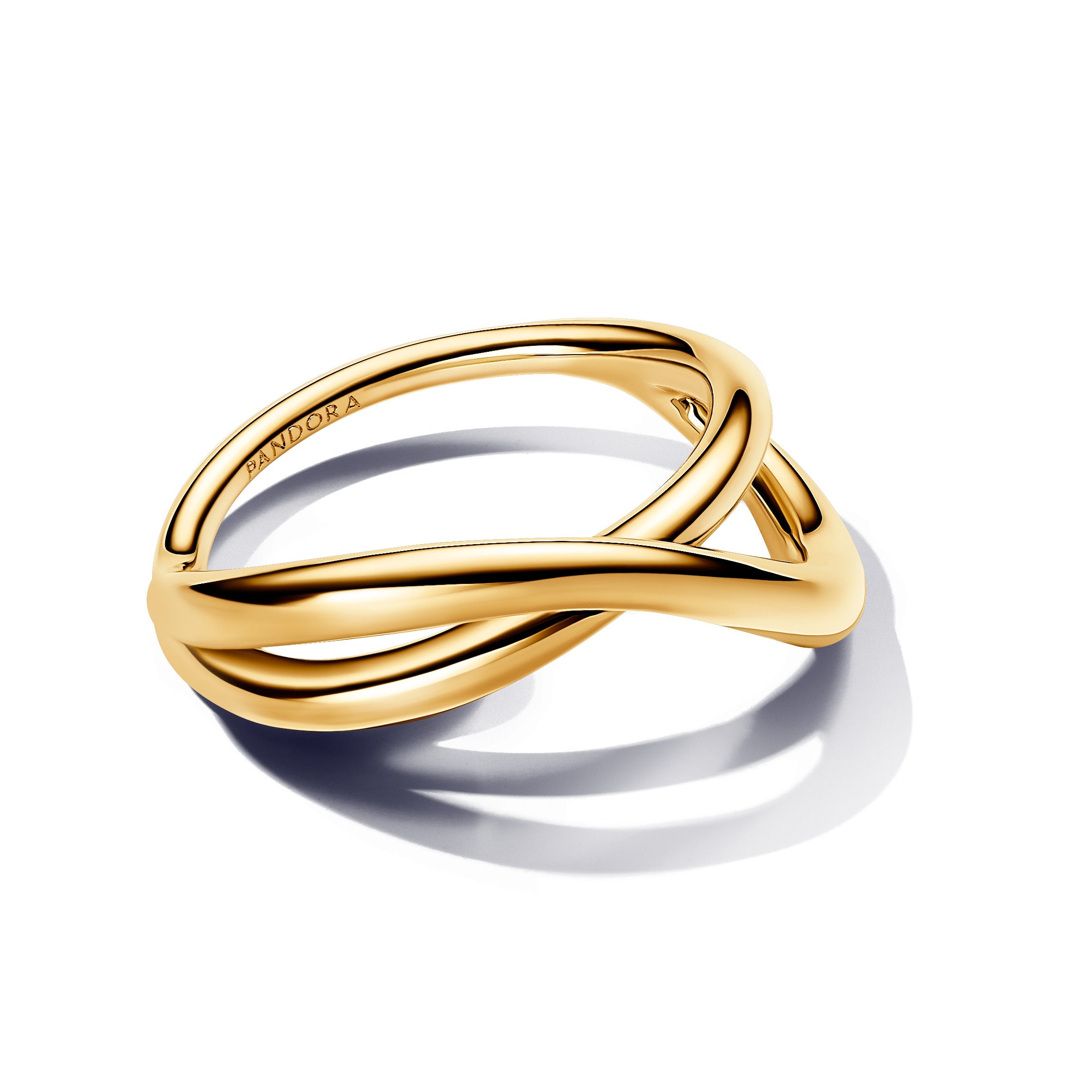 PANDORA Organically Shaped Infinity Ring 14K Gold Plated Unique Metal Blend Rings Statement Ring Jewelry Gift