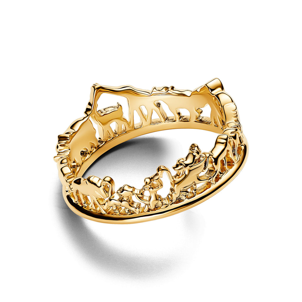 PANDORA Disney The Lion King Ring 14K Gold Plated Unique Metal Blend Rings Statement Ring Jewelry Gift