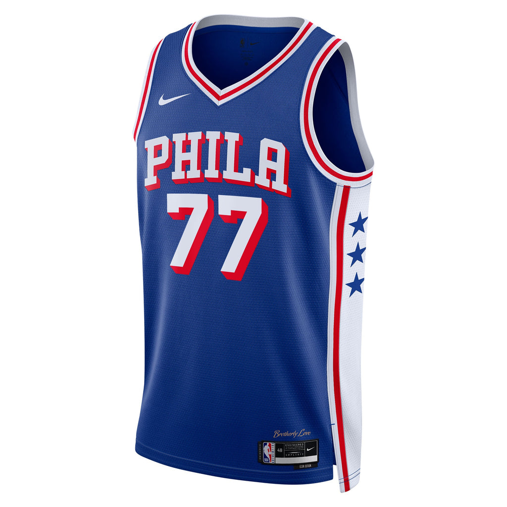 Philadelphia 76ers NBA Nike Icon Edition Swingman Jersey - Royal - VJ Edgecombe - Unisex