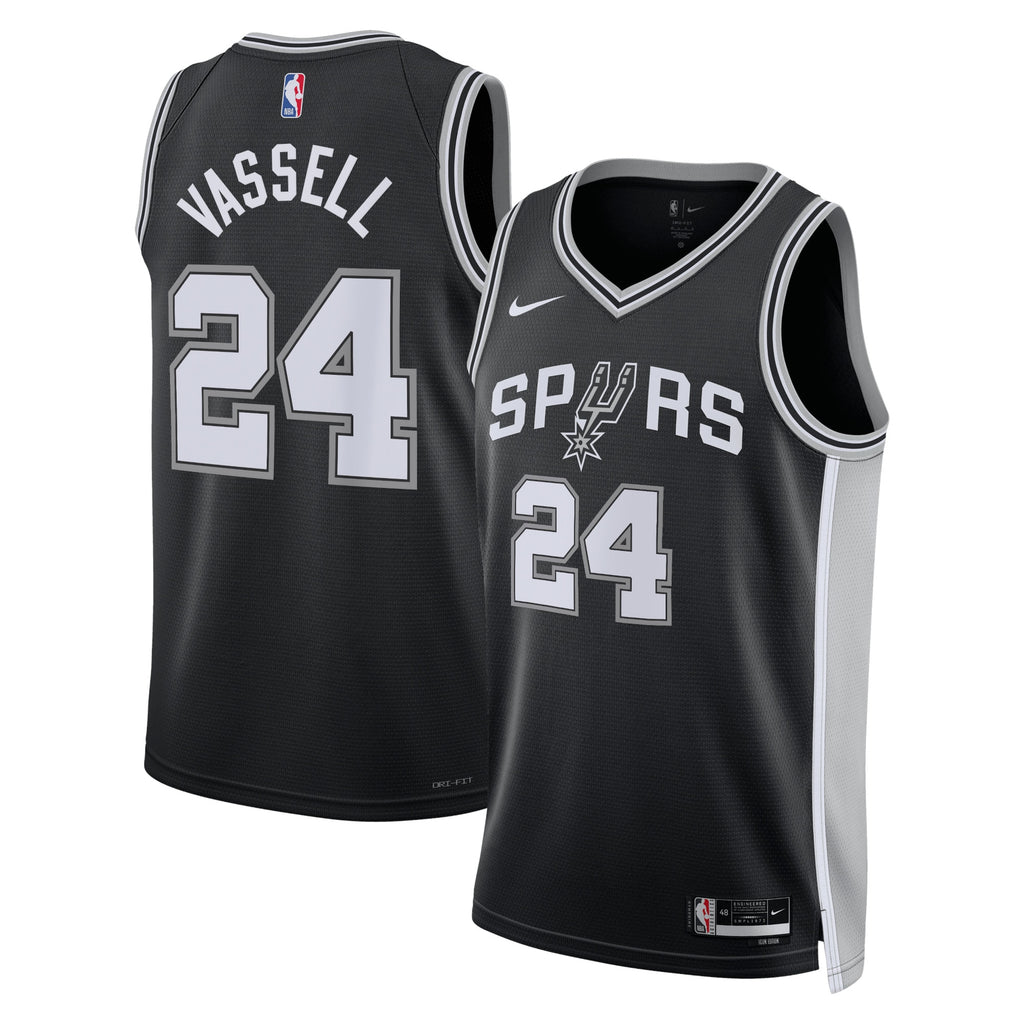 San Antonio Spurs NBA Nike Icon Edition Swingman Jersey - Black - Devin Vassell - Unisex