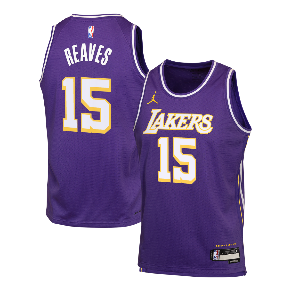 Los Angeles Lakers NBA Jordan Brand Statement Edition Jersey - Purple - Austin Reaves - Youth