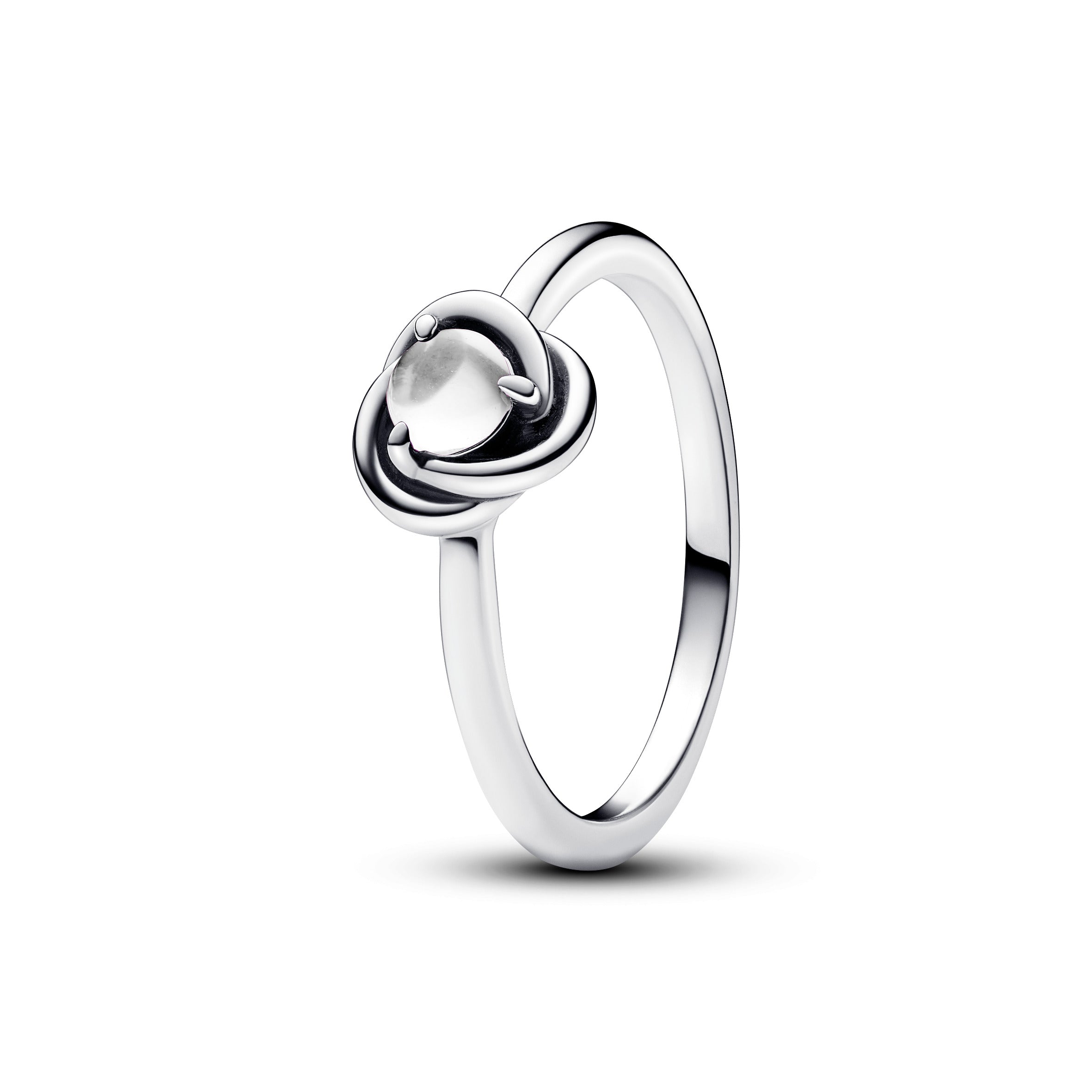 PANDORA April Birthstone Eternity Circle Ring Sterling Silver Birthdays Rings Statement Ring Jewelry Gift