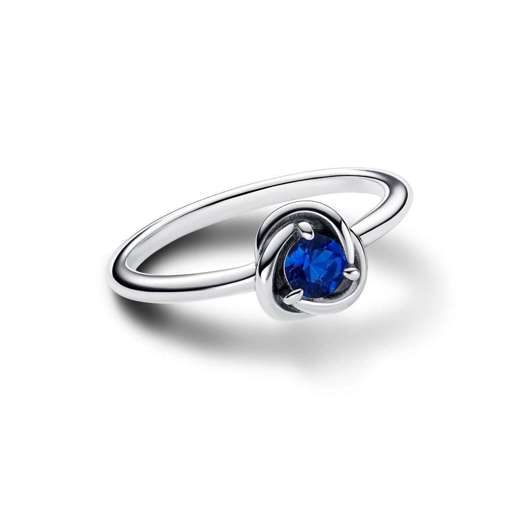 PANDORA September Birthstone Eternity Circle Ring Sterling Silver Birthdays Rings Statement Ring Jewelry Gift