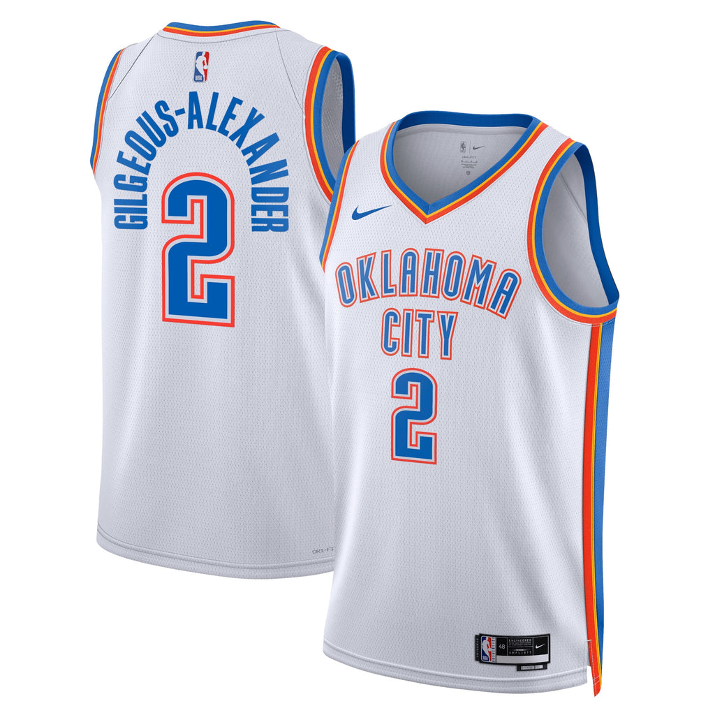 Oklahoma City Thunder NBA Nike Association Edition Swingman Jersey - White - Shai Gilgeous-Alexander - Unisex
