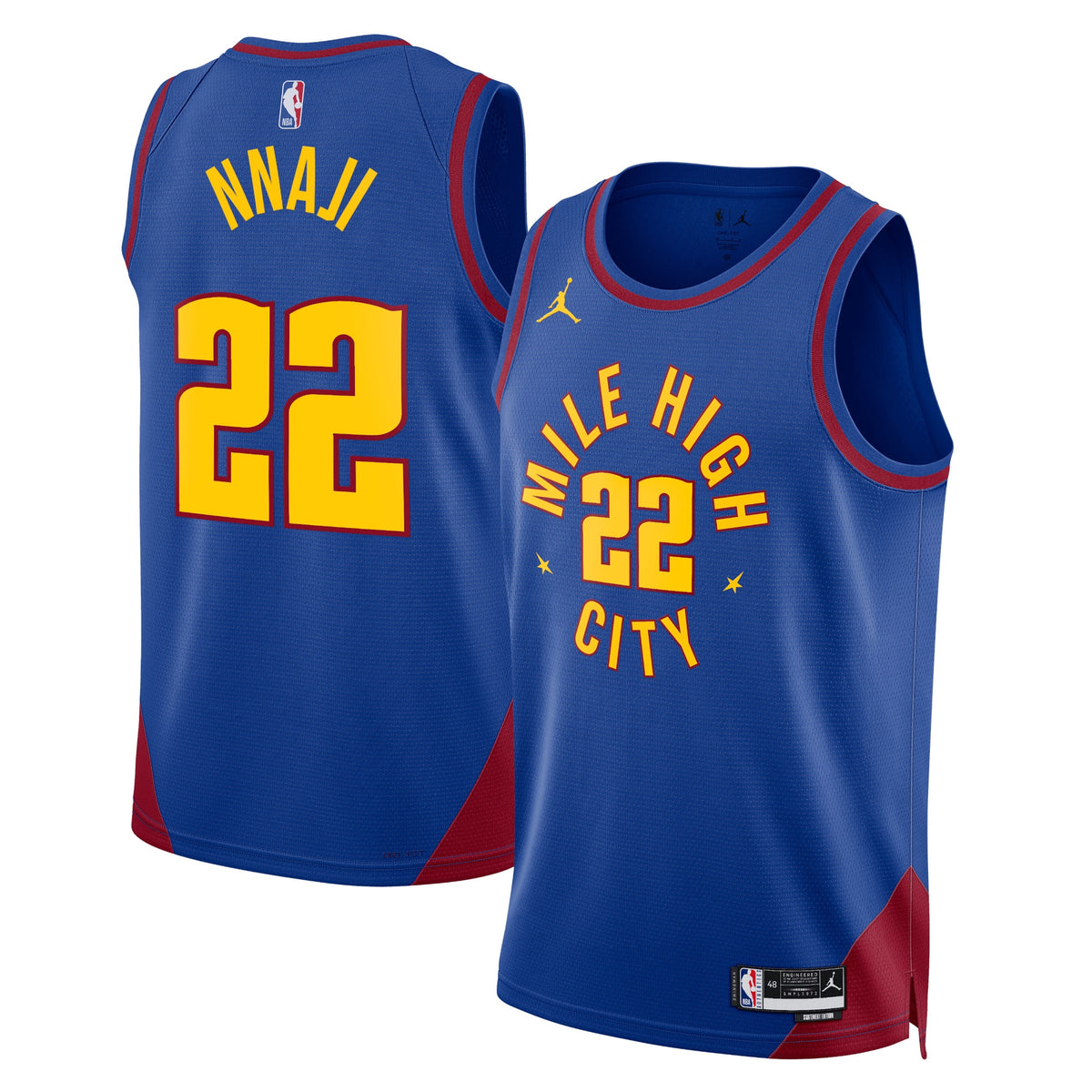 Denver Nuggets NBA Jordan Statement Edition Swingman Jersey - Blue - Zeke Nnaji - Unisex