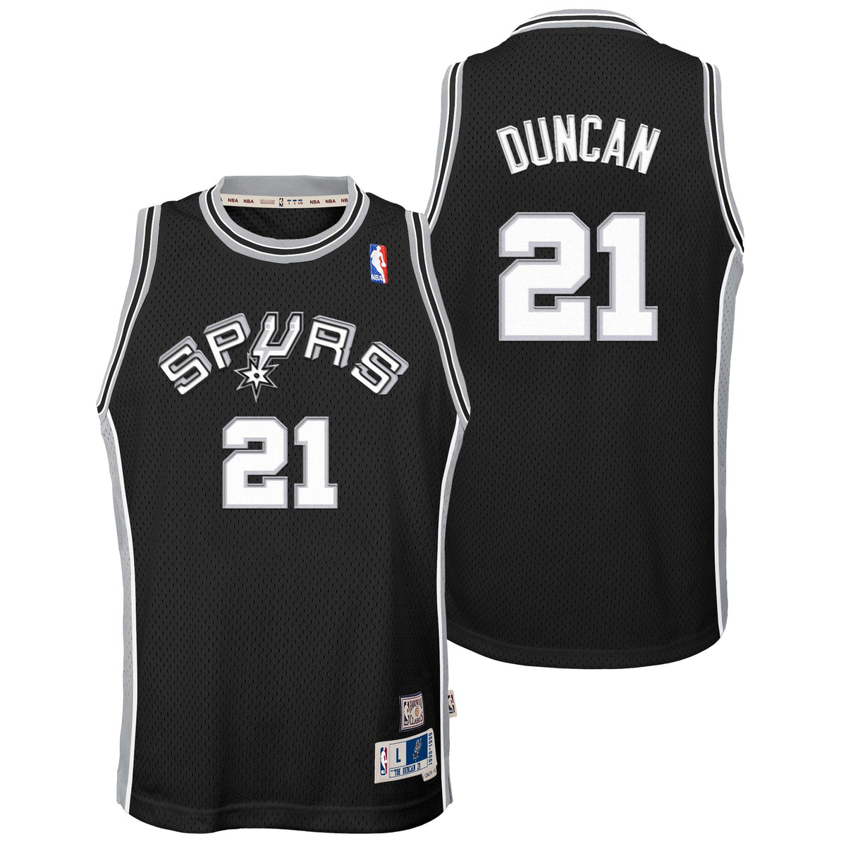 San Antonio Spurs NBA Tim Duncan 1998-99 Hardwood Classics Road Swingman Jersey - Black - Youth