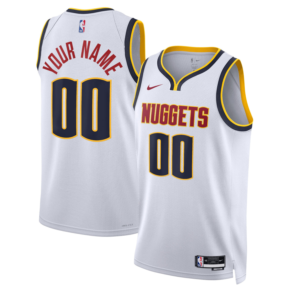 Denver Nuggets NBA Nike Association Swingman Jersey - Custom - Unisex