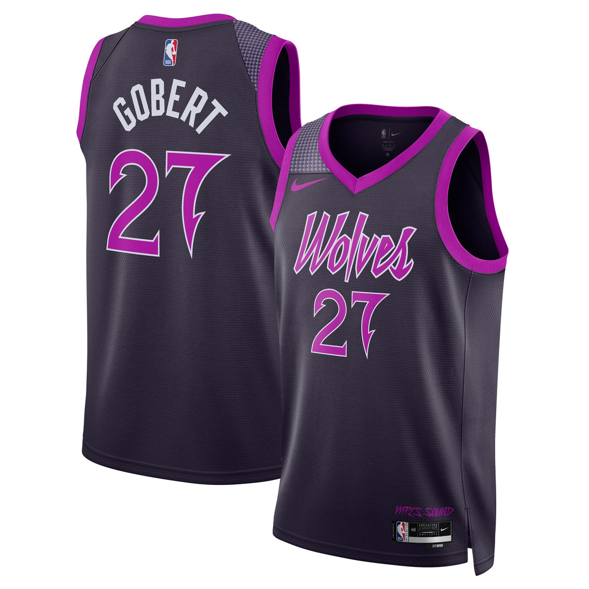Minnesota Timberwolves NBA Nike 2025/26 City Edition Swingman Jersey - Black - Rudy Gobert - Unisex