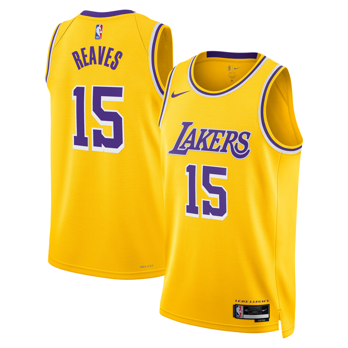 Los Angeles Lakers NBA Nike Icon Edition Swingman Jersey - Gold - Austin Reaves - Unisex