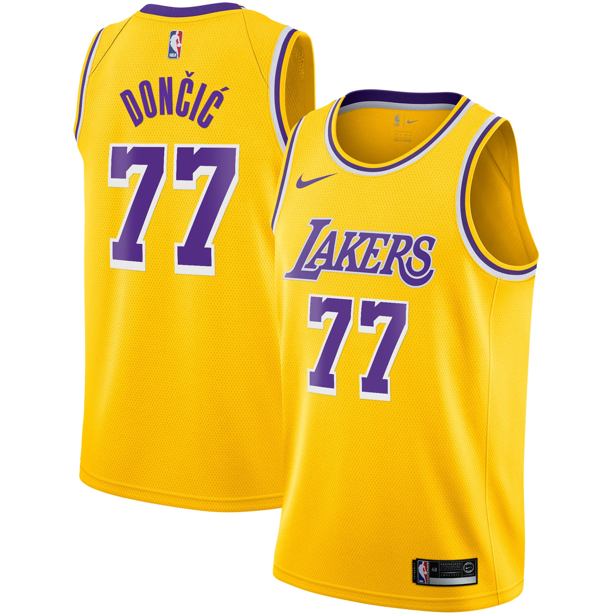 Los Angeles Lakers NBA Nike Icon Edition Swingman Jersey - Gold - Luka Dončić - Youth