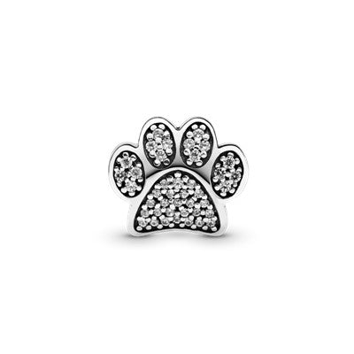 PANDORA Paw Silver Charm With Cubic Zirconia Charms Bracelet Charm Jewelry Gift