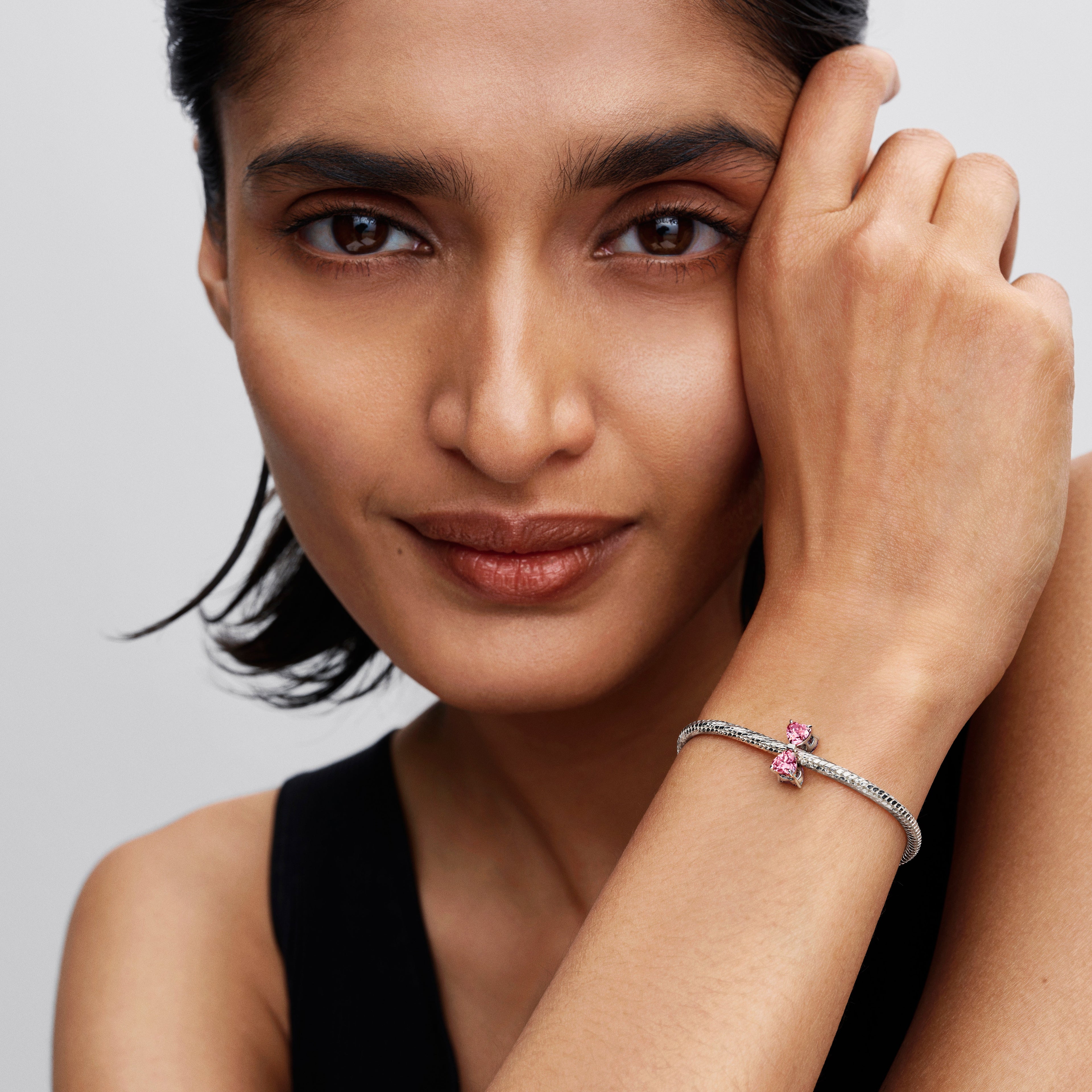 PANDORA Pink Bow Charm Sterling Silver Charms Bracelet Charm Jewelry Gift
