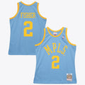 Los Angeles Lakers NBA Mitchell & Ness Derek Fisher 2001 Swingman Authentic Jersey - Columbia Blue