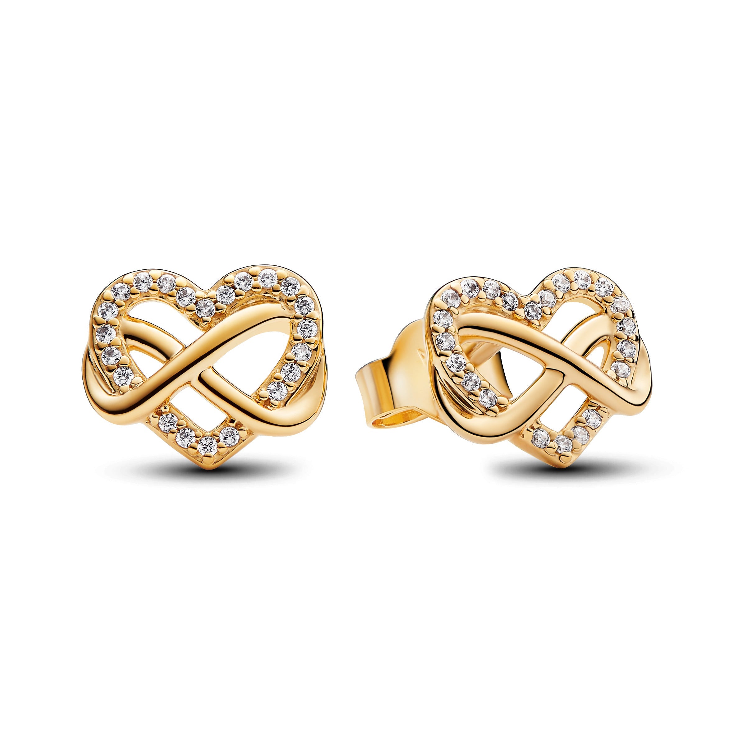 PANDORA 14K Gold Plated Infinity Heart Gift Set 14K Gold Plated Unique Metal Blend Giftsets Fashion Jewelry Gift For Women