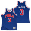 Philadelphia 76ers NBA Allen Iverson 1997 Hardwood Classics Alternate Swingman Jersey by Mitchell & Ness - Blue - Men's