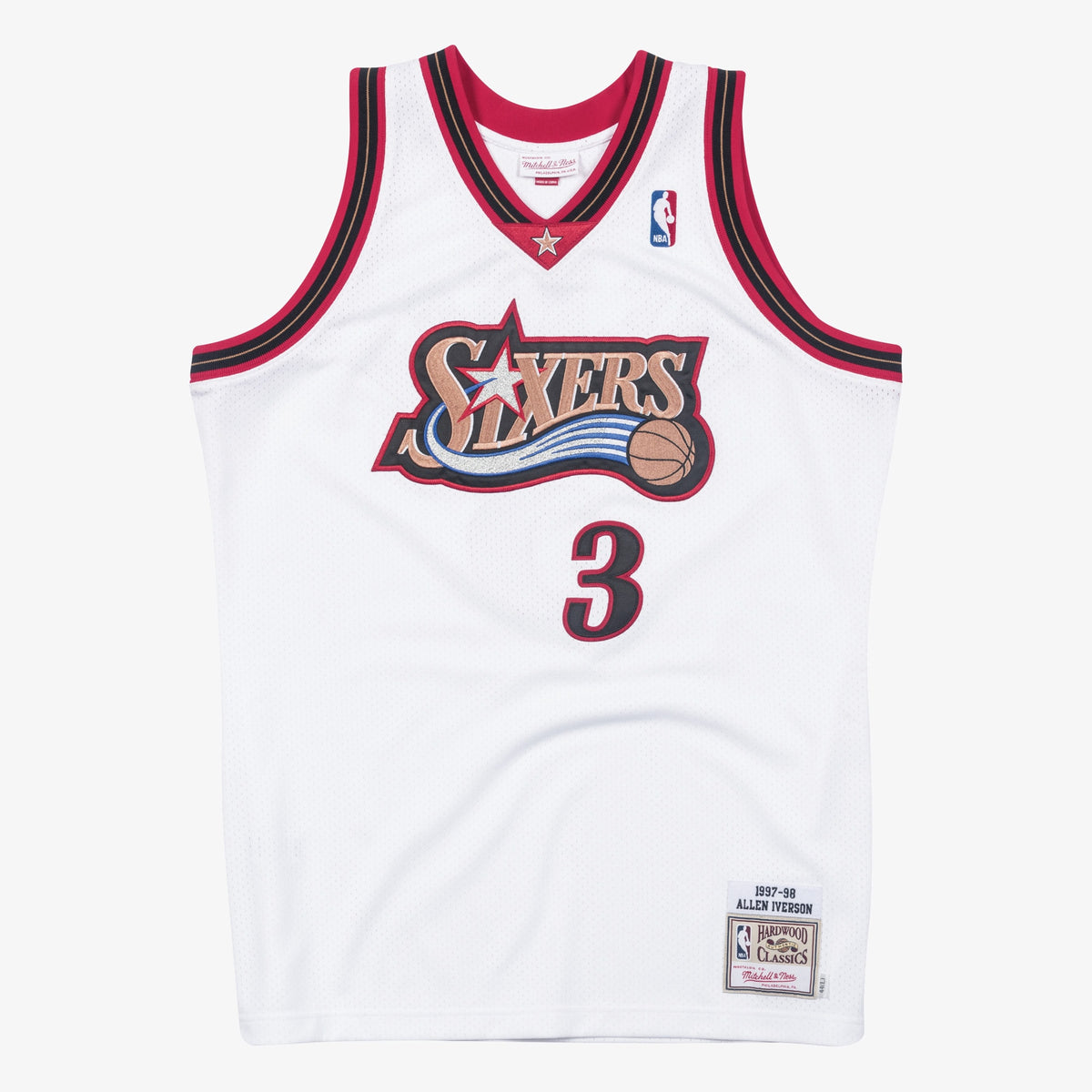 Philadelphia 76ers NBA Mitchell & Ness Allen Iverson 1997 Authentic Jersey - White