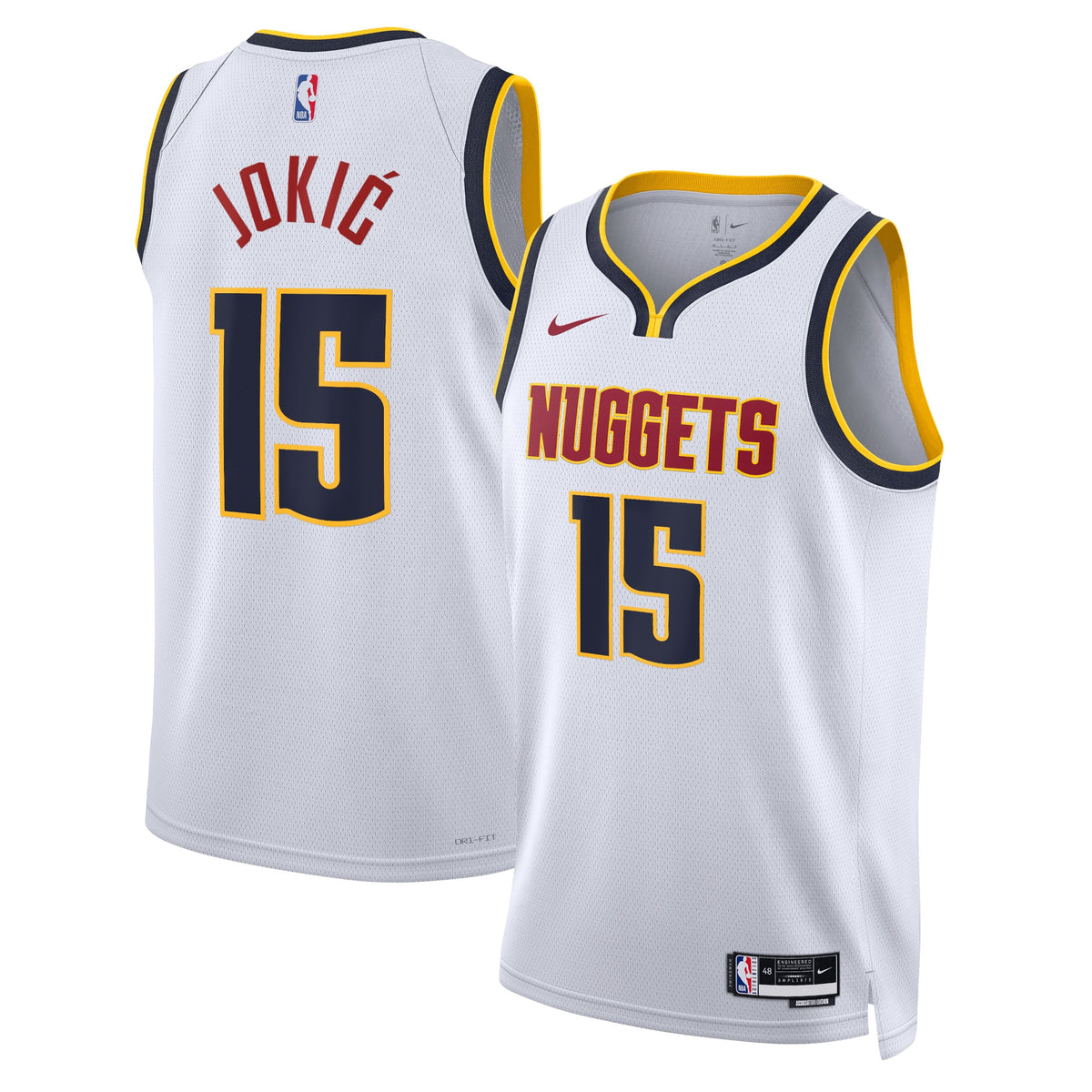 Denver Nuggets NBA Nike Association Edition Swingman Jersey - White - Nikola Jokić - Unisex