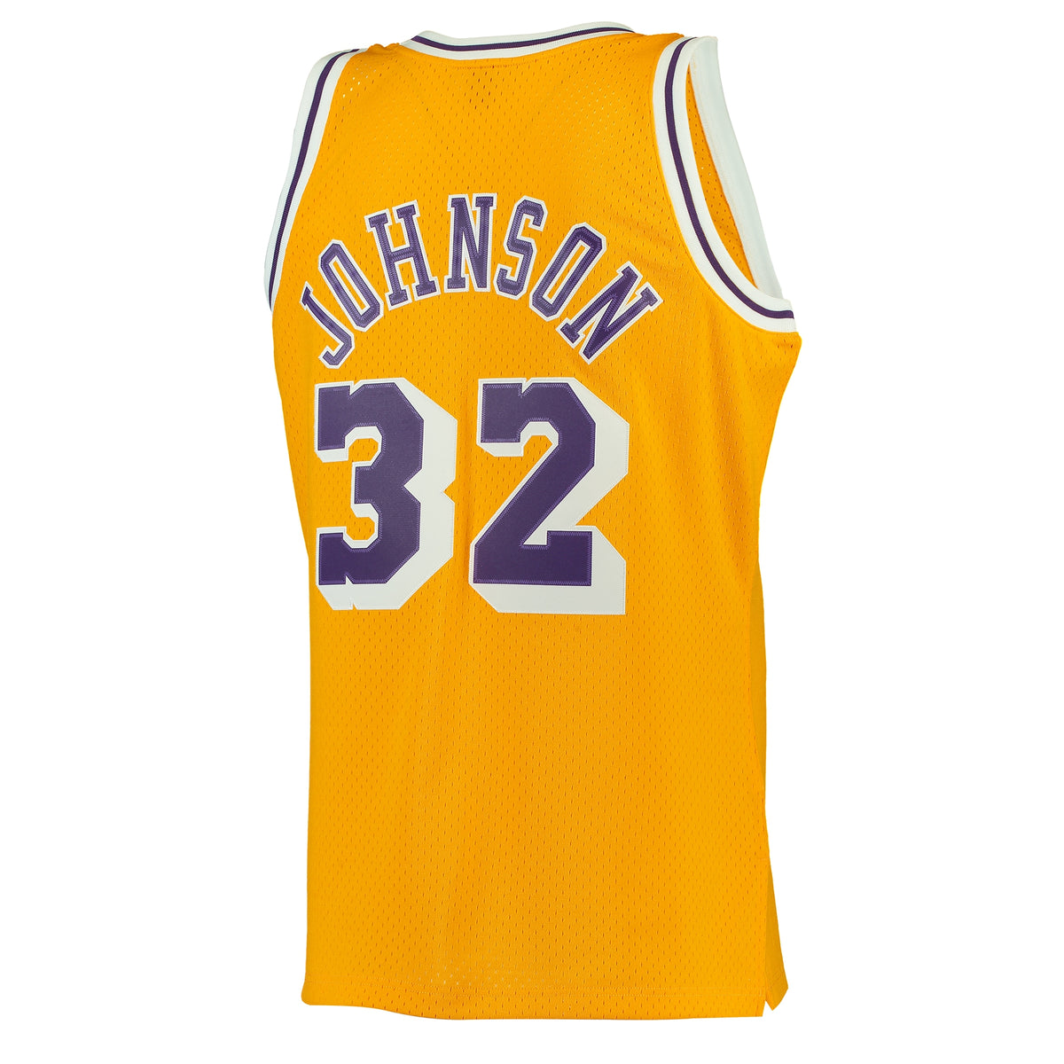 Los Angeles Lakers NBA Men's Mitchell & Ness Magic Johnson Gold 1984-85 Hardwood Classics Swingman Jersey