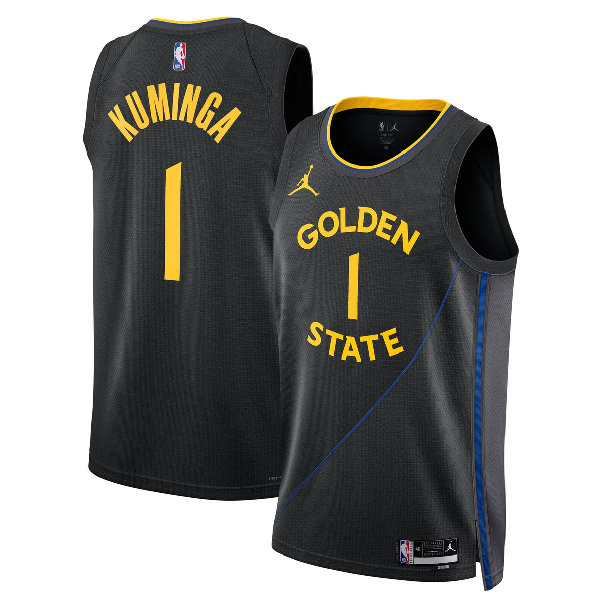 Golden State Warriors NBA Jordan Brand 2024/25 Statement Edition Swingman Jersey - Black - Jonathan Kuminga - Unisex