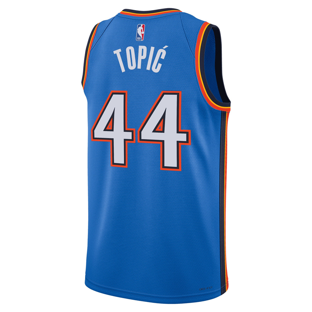 Oklahoma City Thunder NBA Nike Icon Swingman Jersey - Blue - Nikola Topić - Unisex