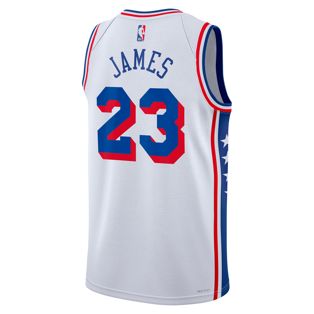 Philadelphia 76ers NBA Nike Association Edition Swingman Jersey - White - LeBron James - Unisex