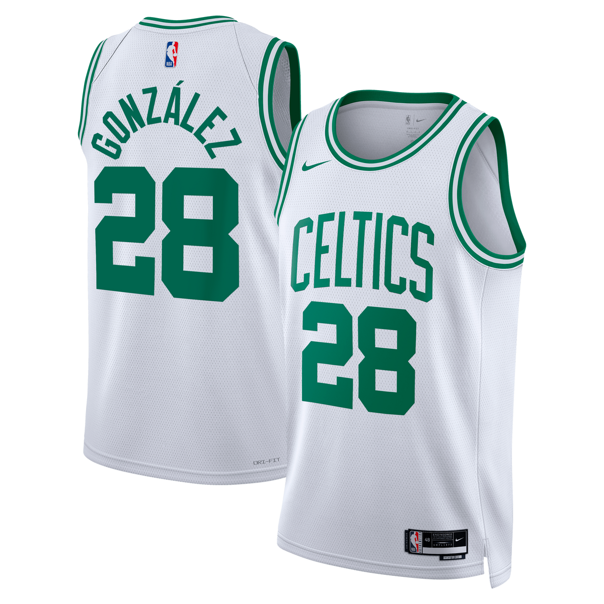 Boston Celtics NBA Nike Association Edition Swingman Jersey - White - Hugo González - Unisex