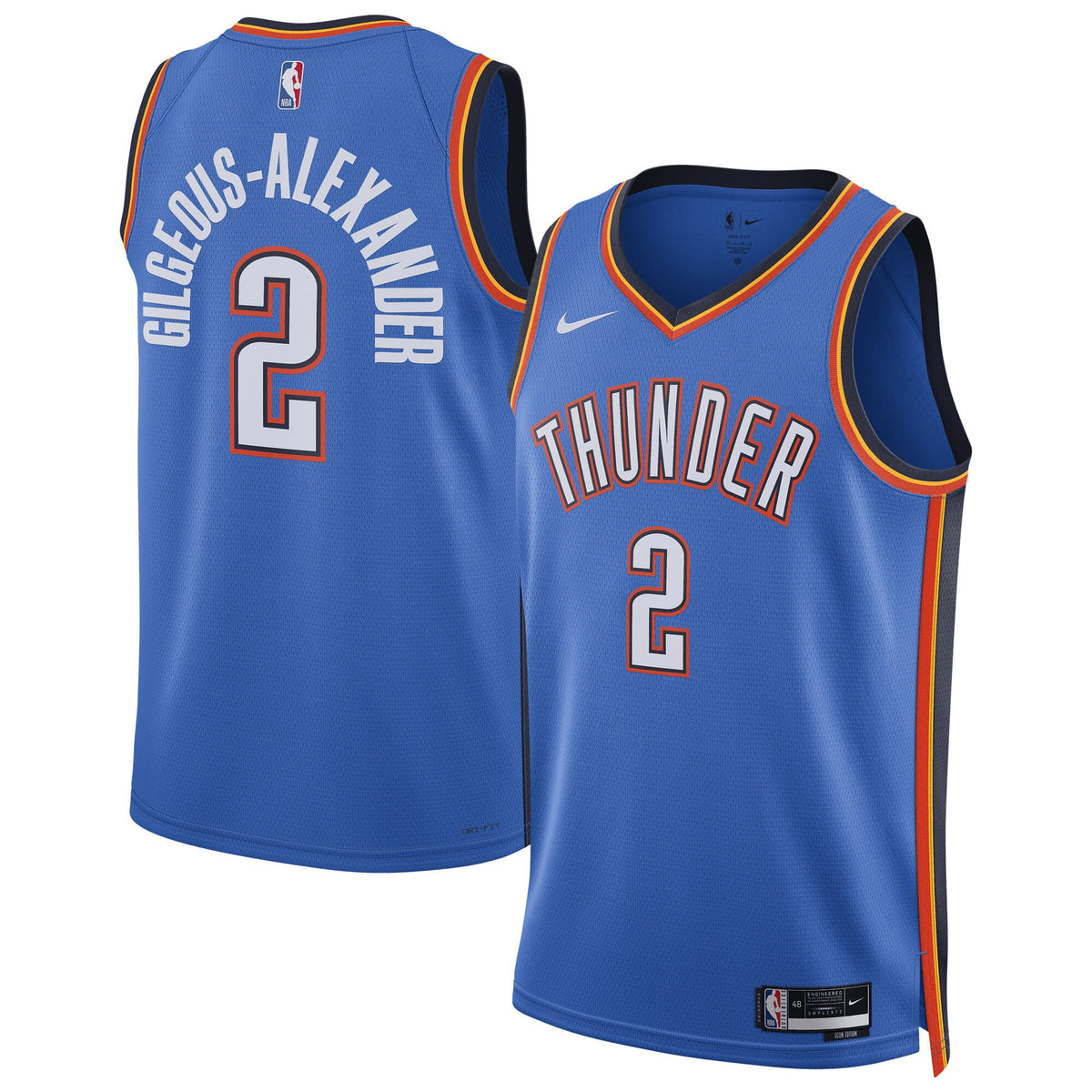 Oklahoma City Thunder NBA Nike Replica Icon Swingman Jersey - Gilgeous-Alexander - Unisex