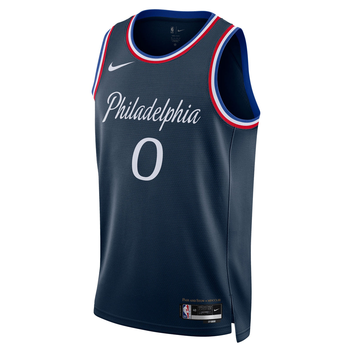 Philadelphia 76ers NBA Nike 2025/26 City Edition Swingman Jersey - Navy - Tyrese Maxey - Unisex