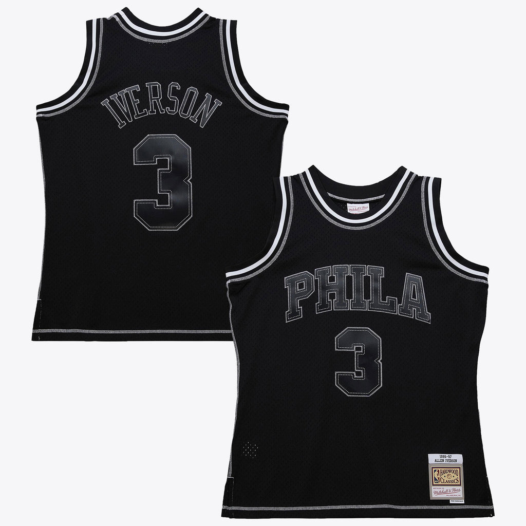 Philadelphia 76ers NBA Mitchell & Ness Allen Iverson 1996 Contrast 2K Swingman Jersey - Black