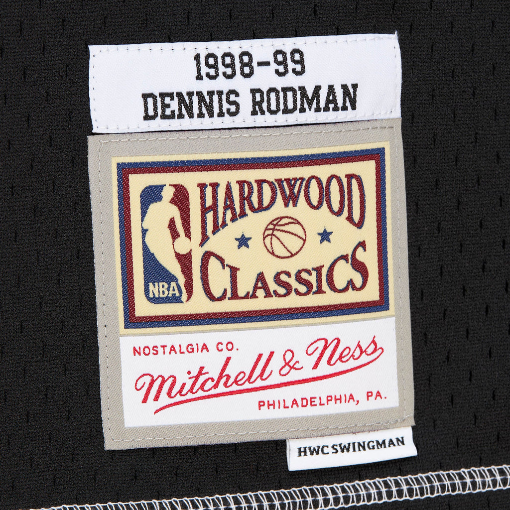 Los Angeles Lakers NBA Mitchell & Ness Dennis Rodman 1998 Contrast 2K Swingman Jersey - Black