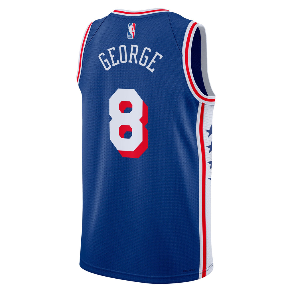 Philadelphia 76ers NBA Nike Icon Edition Swingman Jersey - Royal - Paul George - Unisex