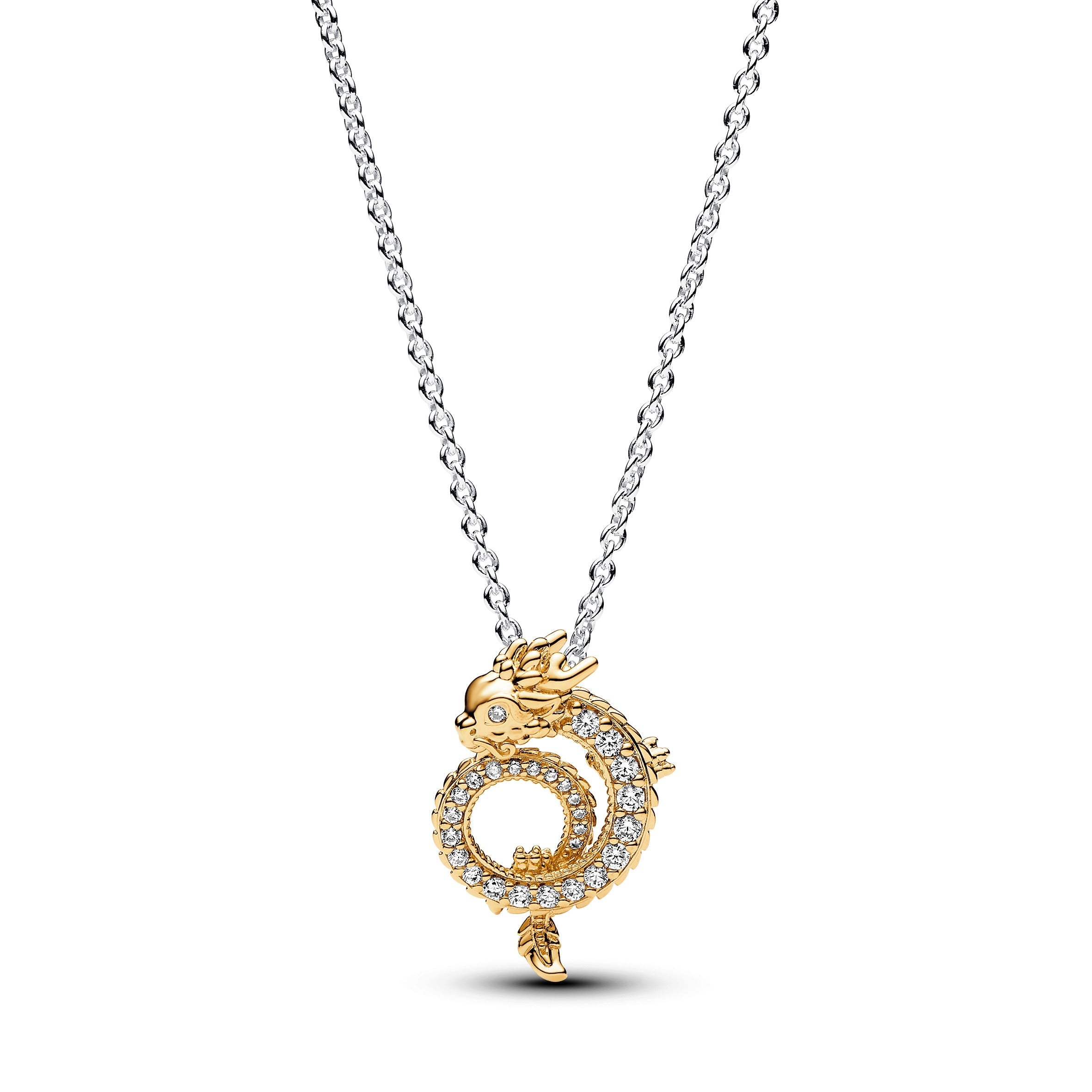 PANDORA Two-tone Chinese Year Of The Dragon Collier Necklace Necklaces Pendant Necklace Jewelry Gift