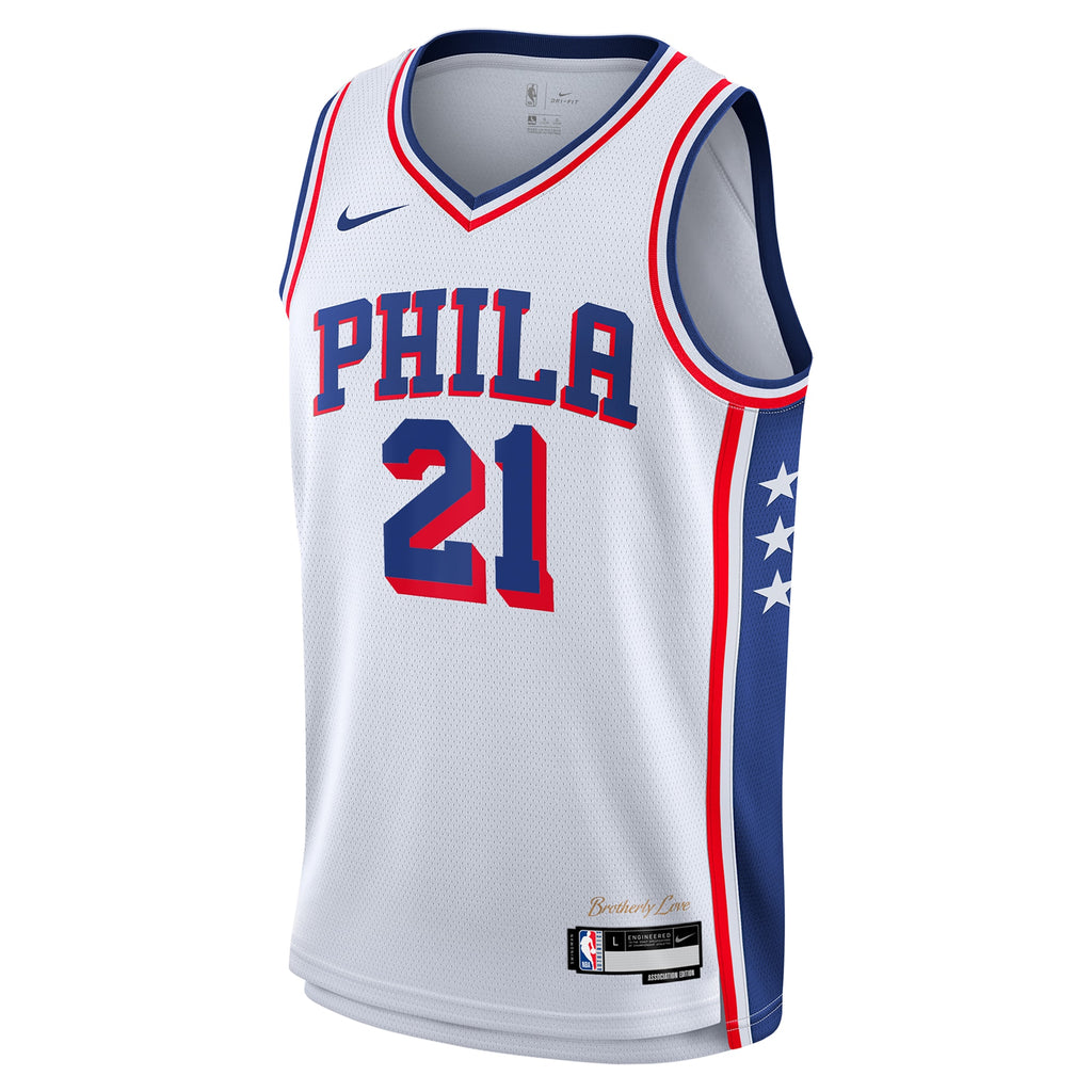Philadelphia 76ers NBA Nike Association Edition Swingman Jersey - White - Joel Embiid - Youth